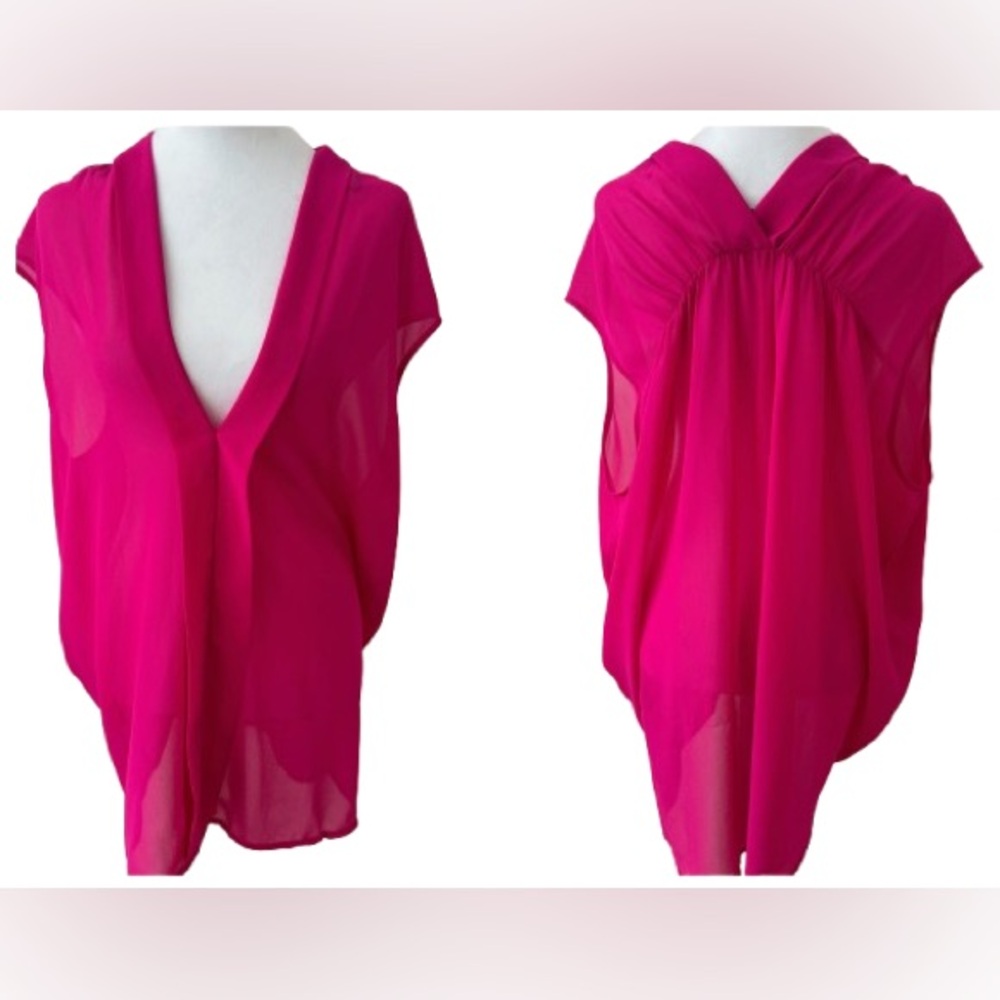 4/$25 Forever 21 Pink Relaxed Ruched Blouse
